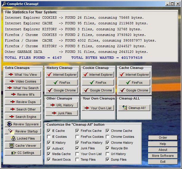 Screenshot of Complete Cleanup 4.75