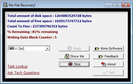 Click to view No File Recovery 2.04 screenshot