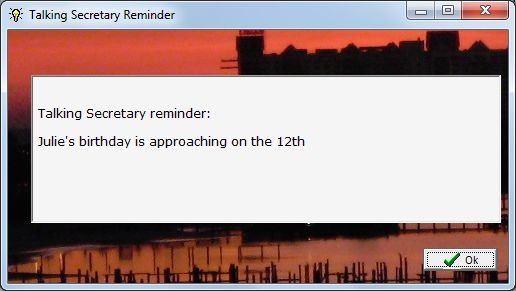 Create voice activated reminders which will say the day and time out loud, play MP3 files, play video reminders, and display customized messages based on day of the week, time, any date, or even month end.