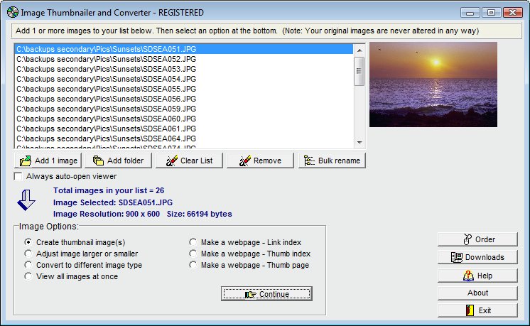 Screenshot for Image Thumbnailer and Converter 2.36g